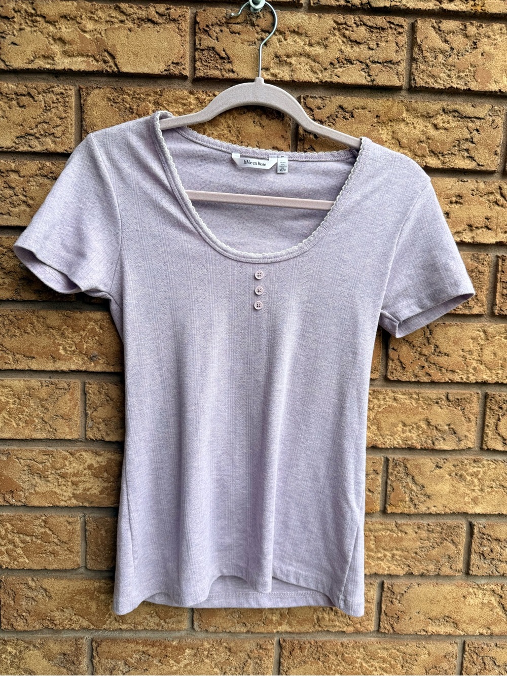 💫10/$25 • La Vie En Rose Light Lavender Short Sleeve Scoop Neck Tee